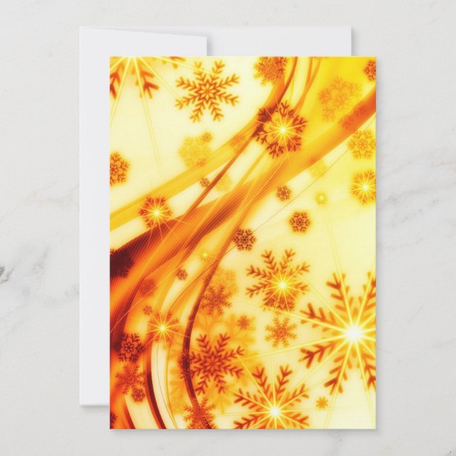 Goldene Weihnachtsschneeflocken Feiertagskarte (Vorderseite)