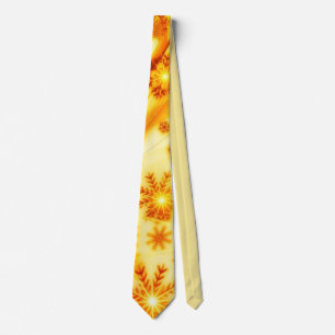 Goldene Weihnachtsschneeflocken Krawatte