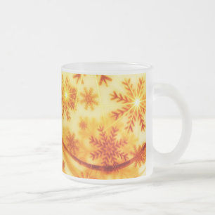 Goldene Weihnachtsschneeflocken Mattglastasse