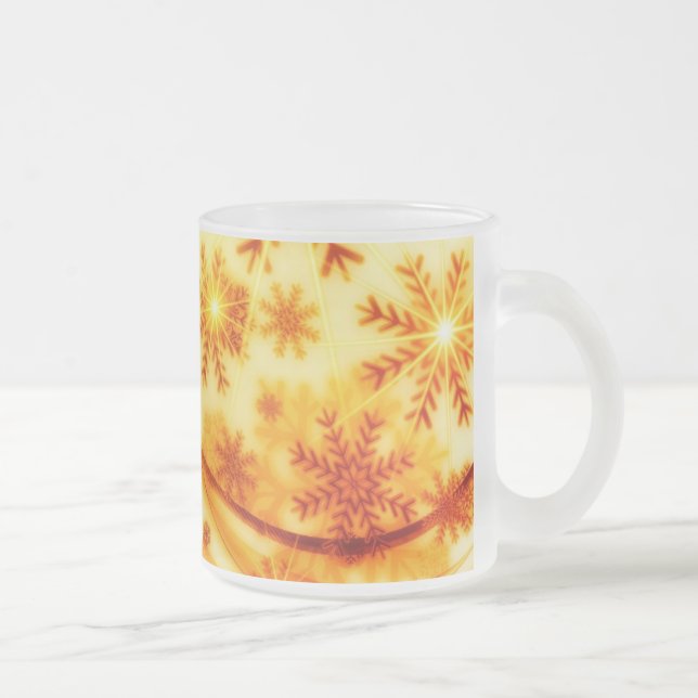 Goldene Weihnachtsschneeflocken Mattglastasse (Rechts)