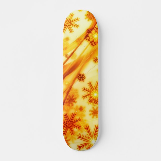 Goldene Weihnachtsschneeflocken Skateboard (Vorne)