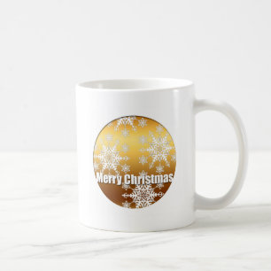 Goldene Weihnachtsschneeflocken Weiße Tasse