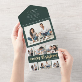 Goldene Weihnachtsskripte im Foto All In One Einladung