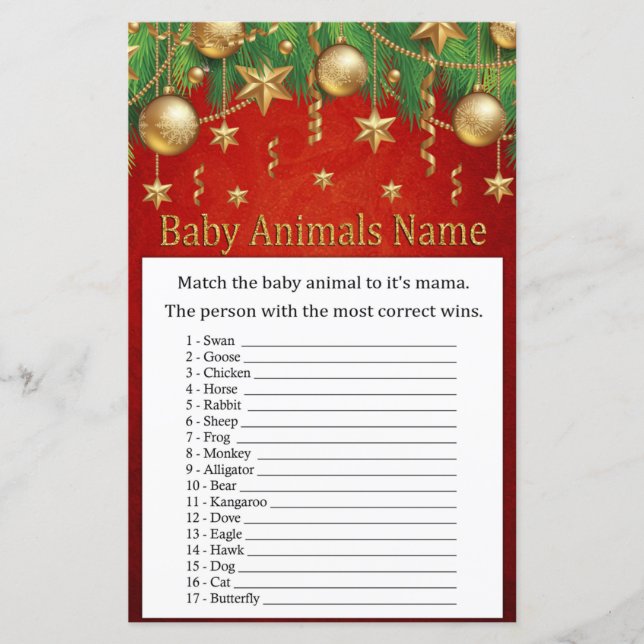 Goldene Weihnachtsspielzeug Baby Animals Name Spie (Vorderseite)