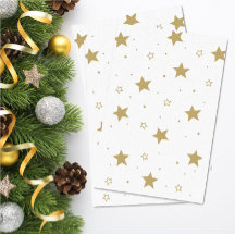 Goldene Weihnachtsstars-Wrapping Tissue
