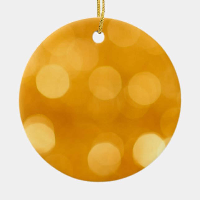 Goldene Weihnachtsverzierung Keramik Ornament (Vorne)