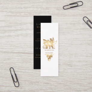 Goldene Weinkellerei Elegante Weinkultur und Erde Mini Visitenkarte