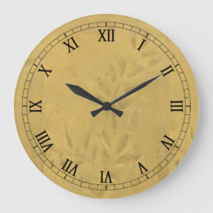 Goldene Weinrebe Römische Ziffern Große Wanduhr