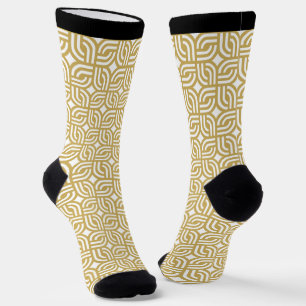 Goldene weiße geometrische Strümpfe mit Muster Socken