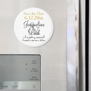 Goldene weiße Hochzeit - Termin vormerken Magnet