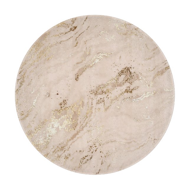 Goldene Wellen: Abstrakter Marmor Schneidebrett (Vorderseite)