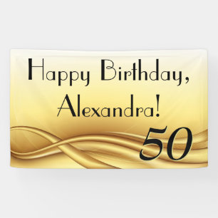 Goldene Wellen-Gewohnheits-50. Geburtstags-Party Banner