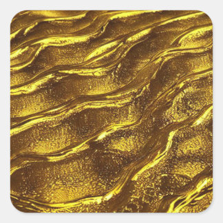 Goldene Wellen Quadratischer Aufkleber