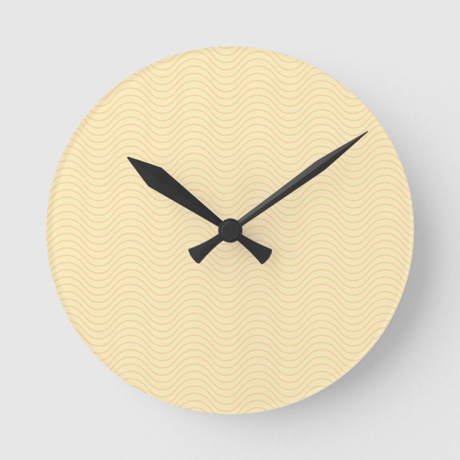 Goldene Wellen Runde Wanduhr (Vorderseite)