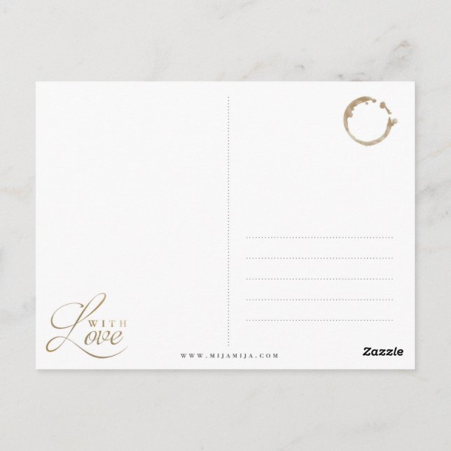 GOLDENE WELTKARTE GLOBUS Postkarte (Rückseite)