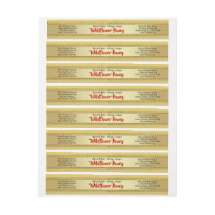 Goldene Wildblume rund um das Honig Jar Food Label