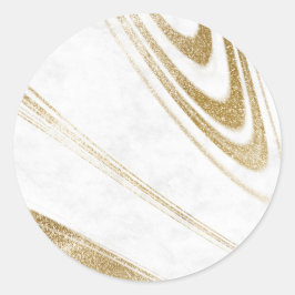 Goldene Wirbel-Akzent-Aufkleber | Minimalistische Runder Aufkleber