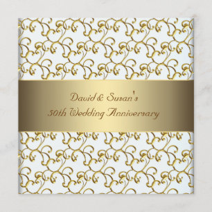 Goldene Wirbel Goldene 50. Hochzeitstag-Party Einladung