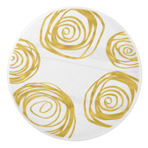 Goldene Wirbel Kunststoff-Folienrosen Elegante Blu Keramikknauf