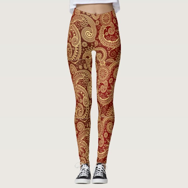 Goldene Wirbel Leggings (Vorderseite)