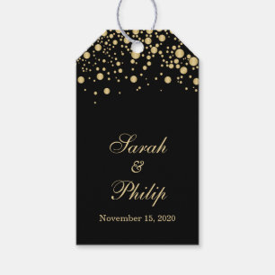 Goldene Wirkung Konfetti Hochzeit Danke, Geschenk  Geschenkanhänger
