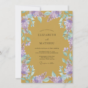 Goldene Wisteria Flieder Hochzeit Einladung