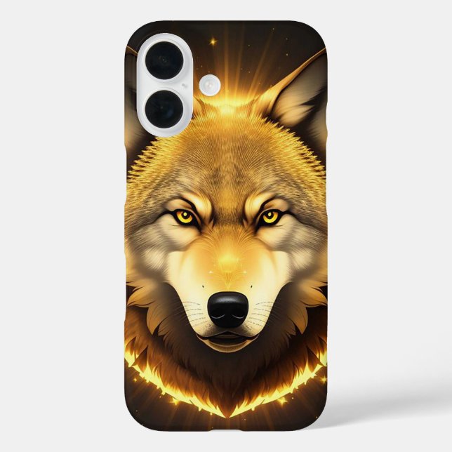 Goldene Wolf-Illustration im strahlenden Licht Case-Mate iPhone Hülle (Rückseite)