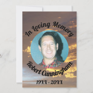 Goldene Wolken Sonnenuntergang Foto in Love Memory Einladung