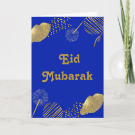 Goldene Wünsche: Eid Mubarak Blue and Gold 2024 Ca Karte