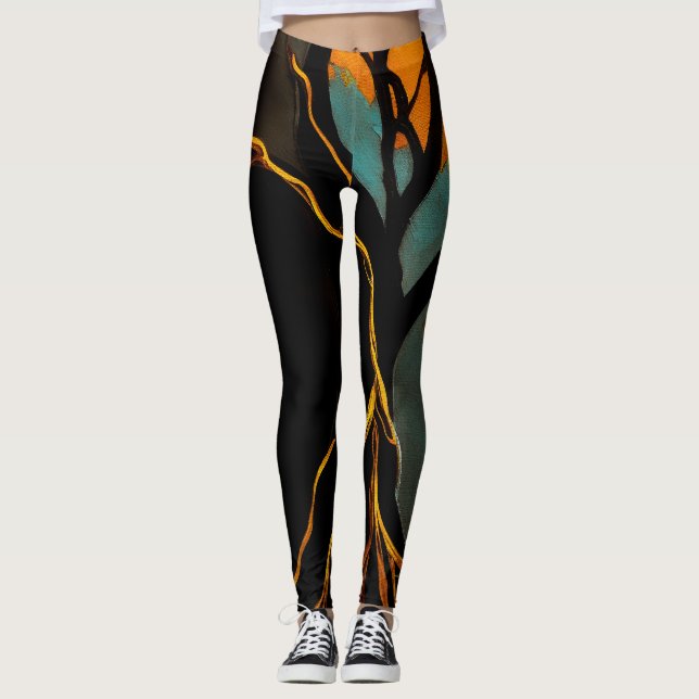 Goldene Wurzeln und Zwielichtbaum Leggings (Vorderseite)