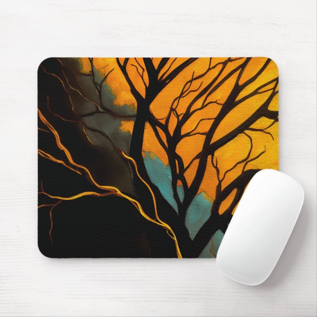 Goldene Wurzeln und Zwielichtbaum Mousepad (Mit Mouse)