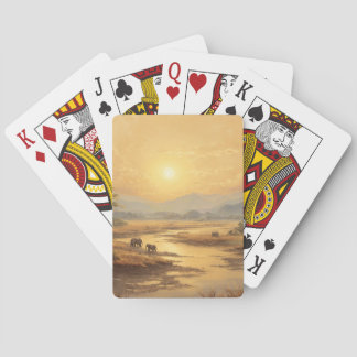 Goldene Wüsten-Sonnenuntergangs-Dünen Spielkarten