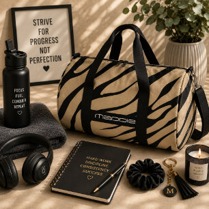 Goldene Zebrastreifen-Muster Duffle Bag