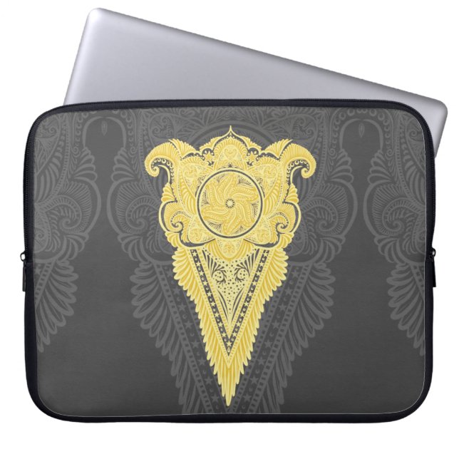 Goldene Zierflame Laptopschutzhülle (Vorderseite)