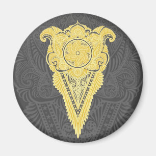 Goldene Zierflame Magnet