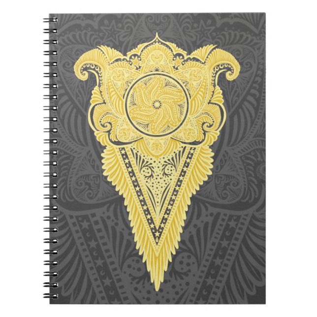 Goldene Zierflame Notizblock (Vorderseite)