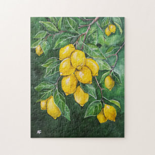 Goldene Zitronen an einem Wintertag von Alfred Fox Puzzle