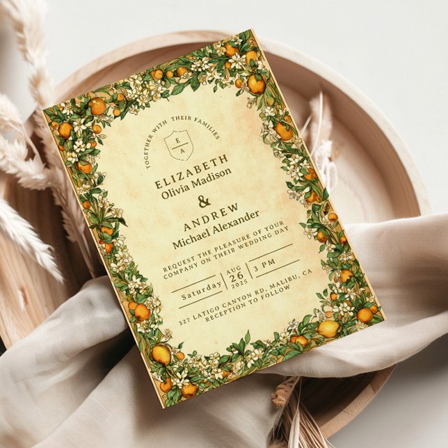 Goldene Zitrusgarten-Hochzeit Einladung (Von Creator hochgeladen)