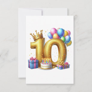 Goldener 10. Geburtstag RSVP Karte