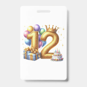 Goldener 12. Geburtstag Ausweis