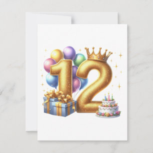 Goldener 12. Geburtstag Einladung