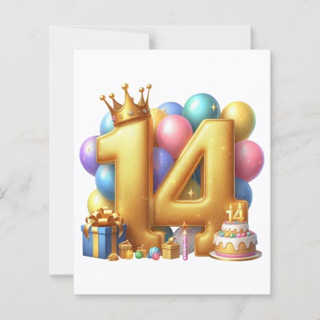 Goldener 14. Geburtstag (Vorderseite)