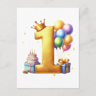 Goldener 1. Geburtstag Begleitkarte
