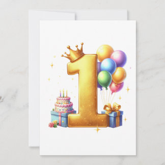 Goldener 1. Geburtstag Einladung