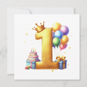 Goldener 1. Geburtstag Einladung