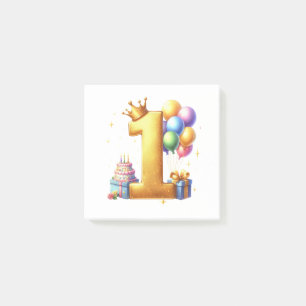 Goldener 1. Geburtstag Post-it Klebezettel