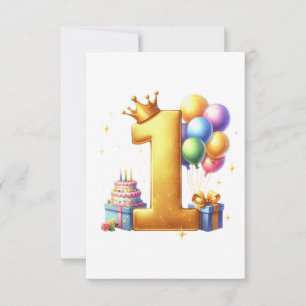 Goldener 1. Geburtstag RSVP Karte