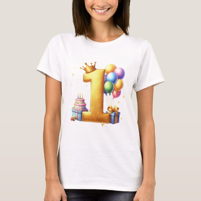 Goldener 1. Geburtstag T-Shirt (Vorderseite)