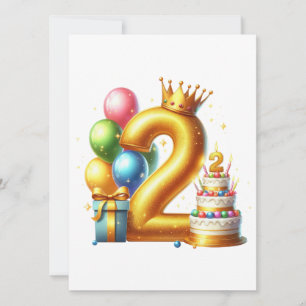 Goldener 2. Geburtstag Einladung