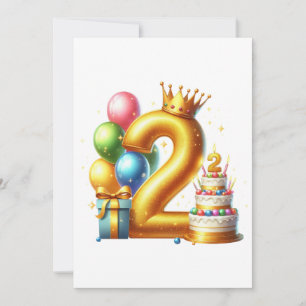 Goldener 2. Geburtstag Einladung